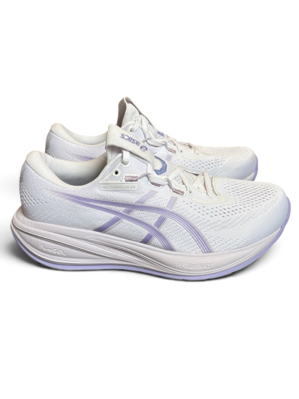 ASICS GEL-Cumulus 28 Running Shoes Women’s 8W WIDE White/Bluebell NO INSOLES